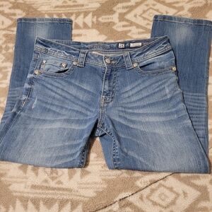 Miss Me Blue Denim Boyfriend Capri Jeans Size 28